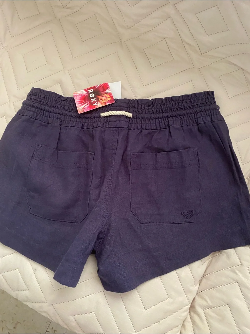 Roxy Navy Rope-Tie Athletic Shorts - Picture 2 of 2
